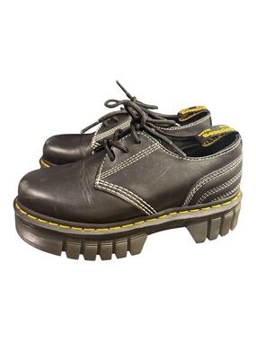 Dr. Martens Audrick 3-Eye Quad Platform Oxford Shoes Black Size 6 EUC